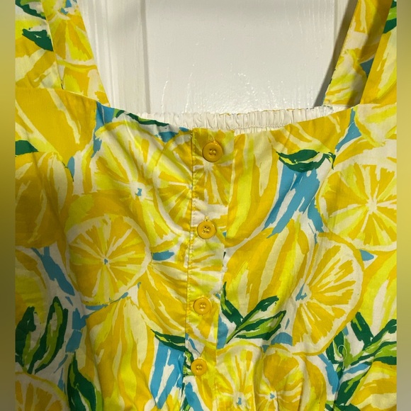 NWT AQUA Bloomingdale’s Lemon Smocked Cropped Top SMALL - Picture 3 of 15